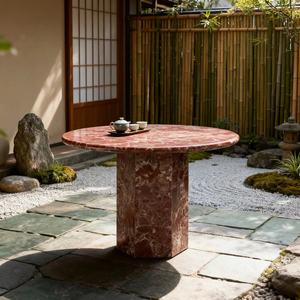 Nordic italiano stile salotto mobili-tavolino rotondo, Roso Lepanto marmo tavolino e tavolo da pranzo Set - Product Image 5