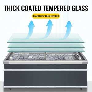 Congélateur horizontal grande capacité pour supermarché, vitrine combinée sans givre pour glaces et raviolis - Product Image 5
