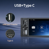Autoradio Multimédia Vidéo MP5 de Voiture 1 Din 6,86 Pouces avec Carplay Android Auto, Bluetooth, Radio FM, Stéréo et Connecteur USB Type-C
