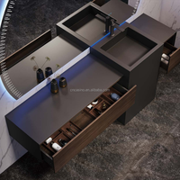 Vente en gros Vanité pour salle de bain directement moderne Meuble de salle de bain étanche avec lavabo et miroir