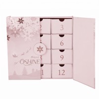 Boîte de calendrier de l'avent de Noël en forme de voiture de course avec logo personnalisé, 24 tiroirs, double porte, boîte cadeau en carton pour emballage de jouets en gros
