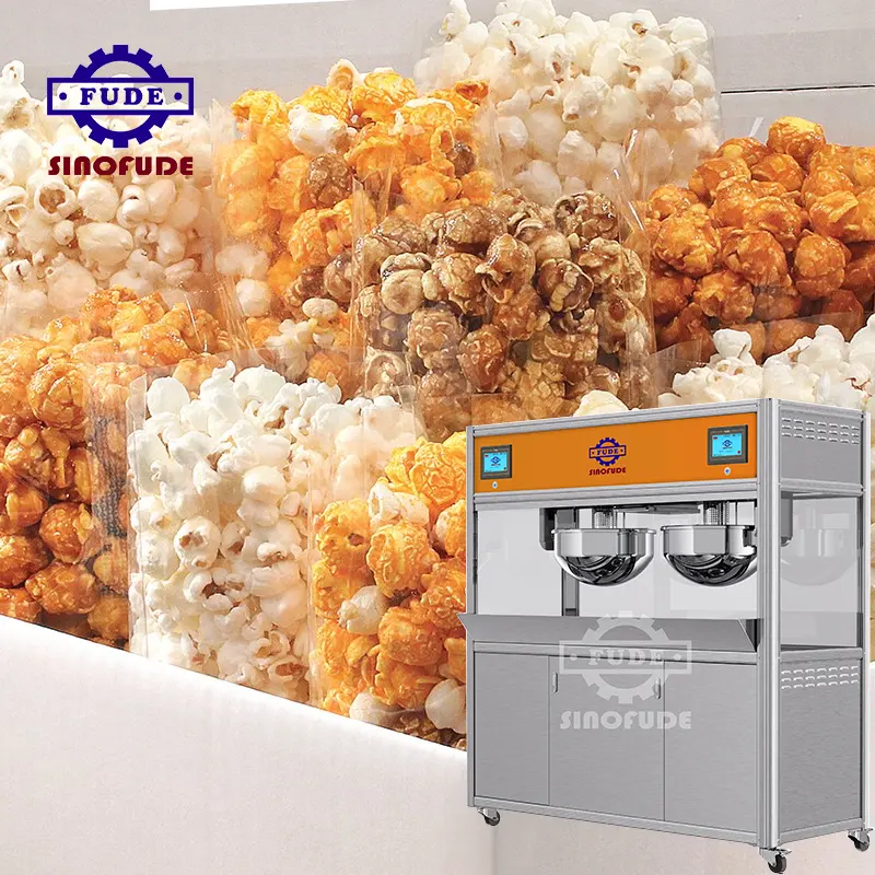 Mesin Popcorn sempurna otomatis penuh mesin Popcorn komersial mesin makanan ringan