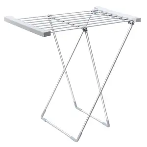 Aluminium Clothes Drying Rack Electric Heated 8 Bar Folding Clothes Horse Airer Dryer