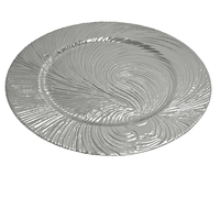 Assiettes de présentation rondes en plastique PP doré de luxe WOJU, durables, pour mariage, origine Fujian, motif personnalisé, vente en gros