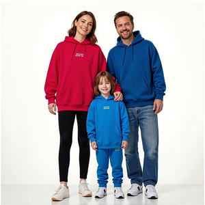 Hongbo nuovo arrivo abiti da famiglia abbinati tuta <span class=keywords><strong>mamma</strong></span> <span class=keywords><strong>papà</strong></span> e bambini Casual Design personalizzato per la famiglia Set felpe con cappuccio - Product Image 3