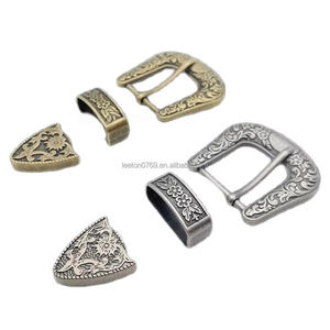 หัวเข็มขัดสังกะสีอัลลอย30มม. 3ชิ้นสไตล์ย้อนยุคหัวเข็มขัด - Product Image 5