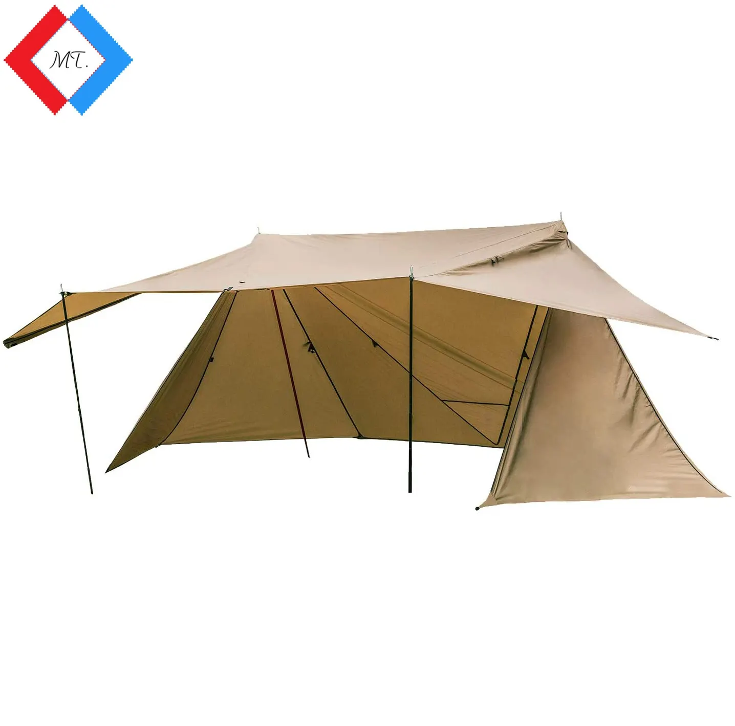 Nylon Fabric Outdoor Tents Bushcraft Tarp Shelter Versatile Tarp Tent Sun Rain Protection, Waterproof Four-season Tent OEM