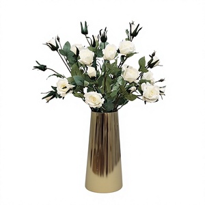 Luxury <b>Gold</b> Metal Flower <b>Vase</b> Modern Decorative Table <b>Vase</b> Tall Centerpiece <b>Vase</b> for Living Room Wedding Home Decor - Product Image 1