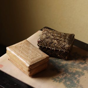 Handmade <b>bamboo</b> woven box, rustic style home tea ceremony storage and organization box, folk craft. - Product Image 2