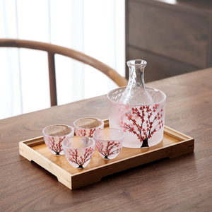 Vintage Sakura Glass Sake Wine Pot and Cups Set Hot Wine Pot Shot Glass Copa de <span class=keywords><strong>vino</strong></span> para el hogar - Product Image 6