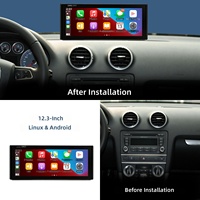 Écran central de contrôle de voiture, grand écran de tableau de bord compatible avec Audi A3 8V 2013-2018, avec navigation Android, CarPlay sans fil, IPS
