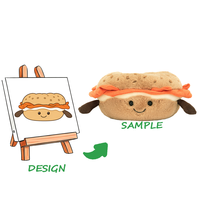 Poupée en peluche personnalisée avec un design brodé en peluche longue, doublure en maille, rembourrage en coton PP