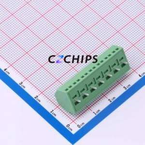 DB127S-5.0-7P-GN-S Screw Terminal Block Through hole Component (THT),P=5mm Connector 1x7P 5mm Green Through Hole - Product Image 2