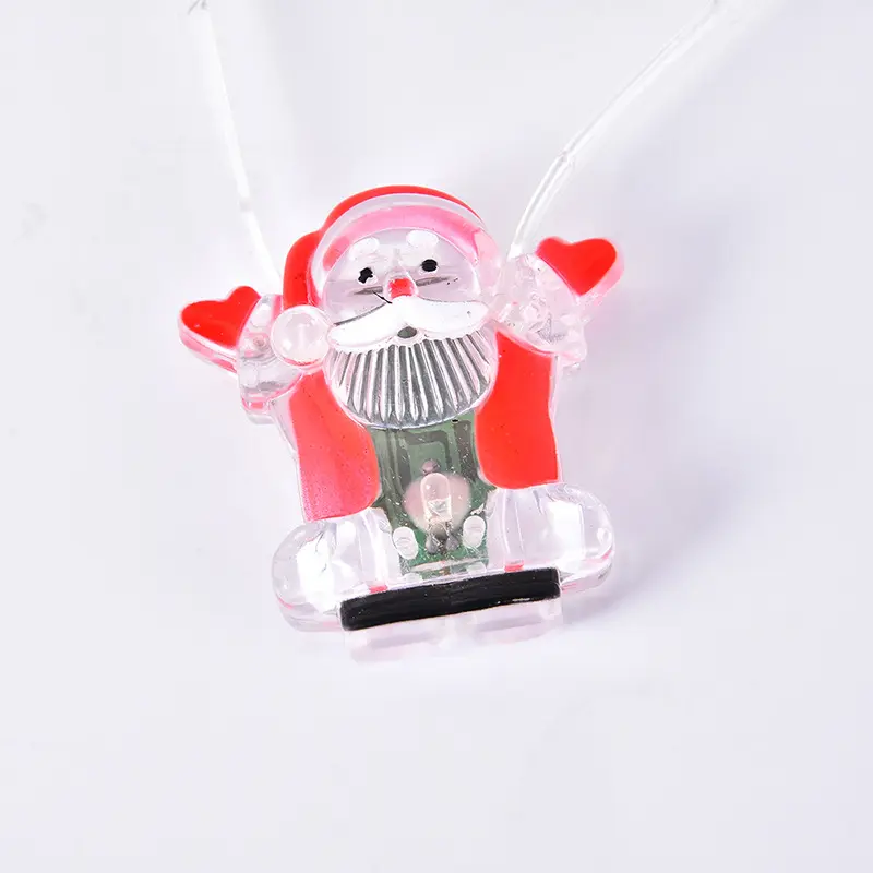 Kids Party Favors Flashing Santa Claus Snowman Christmas Tree LED Pendant Necklaces light up guide necklace