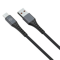 Kabel USB-C 2 in 1 Flip, Pengisian Cepat, Kabel Data Konvertibel USB-A/USB-C ke USB-C, Kabel Data Berbahan Nilon Kepang untuk Ponsel dan Tablet
