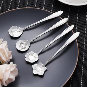 Cuchara de acero inoxidable con diseño de flor de cerezo, cuchara para café, cuchara para mezclar, cuchara para postre, cuchara para helado, regalo de boda - Product Image 2