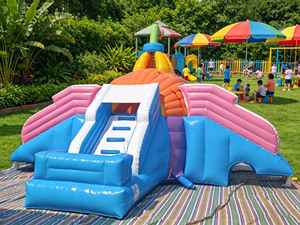 Toboggan <span class=keywords><strong>aquatique</strong></span> gonflable personnalisé, combo <span class=keywords><strong>parc</strong></span> <span class=keywords><strong>aquatique</strong></span> commercial, deux piscines, matériau PVC, garantie 3 ans, souffleur inclus pour la <span class=keywords><strong>location</strong></span> - Product Image 3