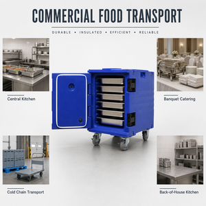 Boîte <span class=keywords><strong>de</strong></span> transport alimentaire isotherme commerciale personnalisée, porte-bac GN avec roues <span class=keywords><strong>pour</strong></span> équipement <span class=keywords><strong>de</strong></span> restauration en gros - Product Image 6