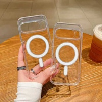 Étui de téléphone portable Fulemi à absorption magnétique transparente PC+TPU pour iPhone, antichoc, style Ins