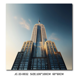 Arte de pared en lienzo con paisaje nocturno del Chrysler Building de Nueva York, impresión de paisaje urbano de Nueva York, decoración moderna para el hogar y la oficina - Product Image 3
