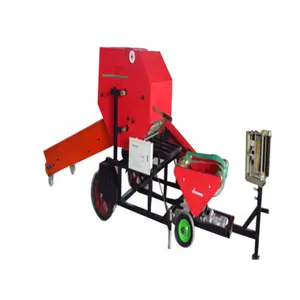 plastic film wrapped corn silage baler machine