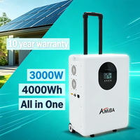Générateur solaire tout-en-un 3 kW 4 kWh, station d'alimentation domestique, batterie de stockage d'énergie portable LiFePO4 2000W-10000W pour le camping/la maison