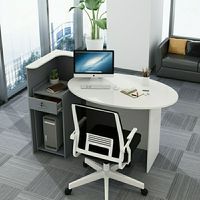 Meilleure vente Bureau de réception personnalisé de style moderne Salon de manucure Salle de sport Comptoir circulaire en bois fait à la main Petite table de réception
