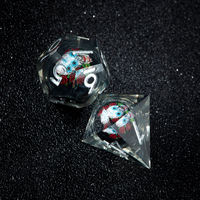 Ensemble de dés en résine sur le thème du Seigneur des Anneaux, personnalisé, 7 pièces, avec anneau, pour les jeux de rôle sur table DND, cadeau pour les joueurs