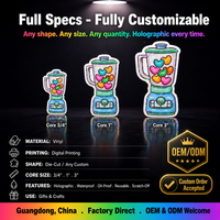 Autocollants découpés sur mesure en vinyle PVC holographique brillant, résistants aux UV, durables et imperméables, pour étiquettes de dessins animés et logos de bougies