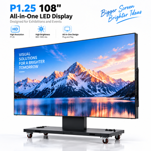 Pantalla LED Plegable y Elevable de 108 Pulgadas P1.25, Pantalla LED HD con Ruedas para Stand de Exhibición, Museo y Sala de Exposición de Productos en Interiores - Product Image 1