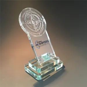 NEW Compass Shape Crystal Award trophy