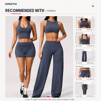 Ensemble de yoga Dingtai pour femme, col halter, dos ouvert, taille haute, contrôle du ventre, legging capri, crop top, couleur unie, respirant, séchage rapide, 2 pièces