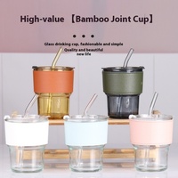 Tasse à paille en verre transparente créative avec couvercle portable pour célébrité Internet Style Ins inspiré du feng shui pour les verres à café au lait