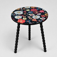 Table basse ronde à motif mandala avec pieds en spirale, table d'appoint torsadée en bois massif détachable pour salon et maison