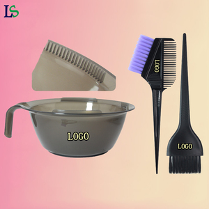 Kit Profesional de Tinte para el Cabello con Logotipo Personalizado, Tazón para Tinte de Cabello Gris <span class=keywords><strong>y</strong></span> Juego de Brochas Negras con Cerdas Púrpuras para la Coloración del Cabello - Product Image 1