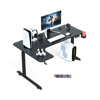 Bureau d'ordinateur de poste de travail en forme de L d'angle contemporain avec des paramètres de mémoire programmables pour un réglage facile