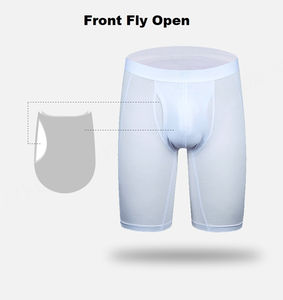 Ropa interior de pierna larga para hombre personalizada al por mayor, Bóxer deportivo suave de Modal transpirable de talla grande para hombre - Product Image 3