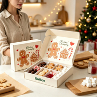 Toptan Gıda Güvenlikli Kaplamalı ve Altın Varaklı Lüks Noel Oluklu Kağıt Kutuları, Tereyağlı Kurabiye Paketleme İçin