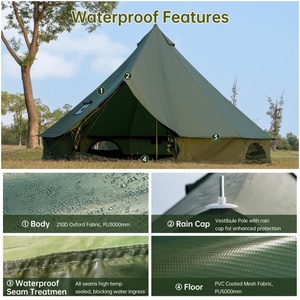 Tente dôme 4M/5M à vendre, tente de glamping imperméable pour l'extérieur, yurt de luxe en Oxford, tente cloche pour le camping familial - Product Image 3