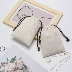 Eco Friendly Natural Herringbone Cotton Bags Gift Pouches Jewelry Drawstring Twill High Quality Gift Bag with <b>String</b> - Product Image 5