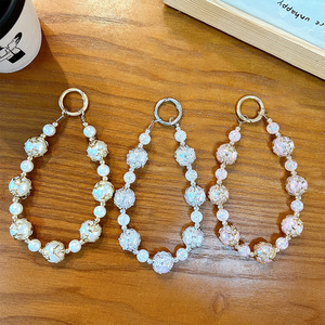 Wowei <span class=keywords><strong>Porte</strong></span>-fleurs en acrylique exquis Perles éclatantes Chaîne de téléphone perlée <span class=keywords><strong>Porte</strong></span>-clés Pendentif de sac mignon Cadeau de voiture - Product Image 2