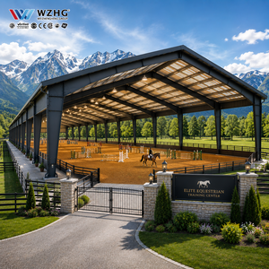 Manège à chevaux à grande portée en structure métallique avec conception structurelle personnalisée pour les installations d'équitation - Product Image 1