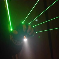 Sarung Tangan Laser 523nm Sinar Besar Lazer Sarung Tangan Panggung Menari Kacamata LED Lampu Jari Telapak Tangan Lampu LED untuk Kostum Robot Fashion Tidak Beracun