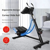 Appareil d'entraînement Ab Crunch Coaster à glissière incurvée professionnelle, machine à glissière abdominale à charge de poids pour l'entraînement de la taille et des hanches en salle de sport