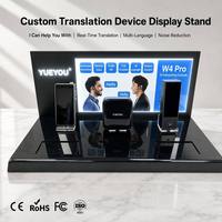 Support d'affichage pliable personnalisé avec éclairage LED, base en acrylique noir brillant, écran publicitaire rétroéclairé pour comptoir