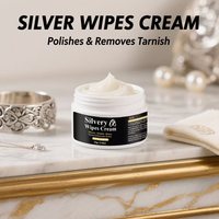 TIMESRUI Pâte à polir argentée Crème anti-ternissement Kit de chiffons de nettoyage Nettoyant pour bijoux en argent, couverts et théières
