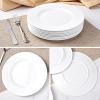Assiette ronde en mélamine plastique en gros, assiette de restaurant en mélamine, passe au lave-vaisselle, incassable, assiette à dîner blanche pour hôtel