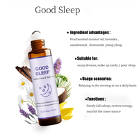 Mélange d'huiles essentielles pures de lavande et de bois de santal 10 ml pour un bon sommeil |   Application roll-on pour la relaxation nocturne et la régénération énergétique