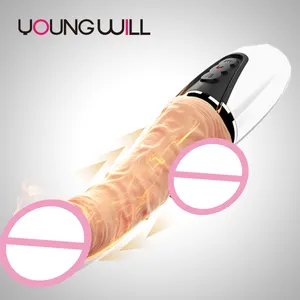 Verwarming Realistische Dildo Vibrator Flexibele Zachte Siliconen Penis G Spot Vagina Vibrator Masturbator Seksspeeltje Voor Vrouwen