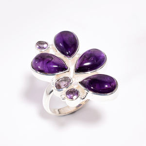 Anillo de amatista púrpura, joyería de plata de ley 925 para mujer, venta al por mayor a granel, anillos de plata fina, exportadores - Product Image 1
